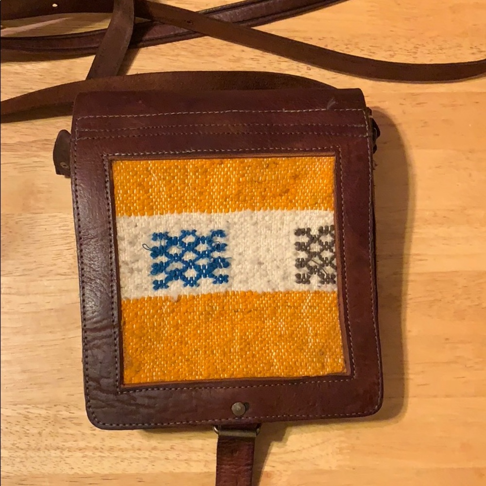 Moroccan leather crossbody purse